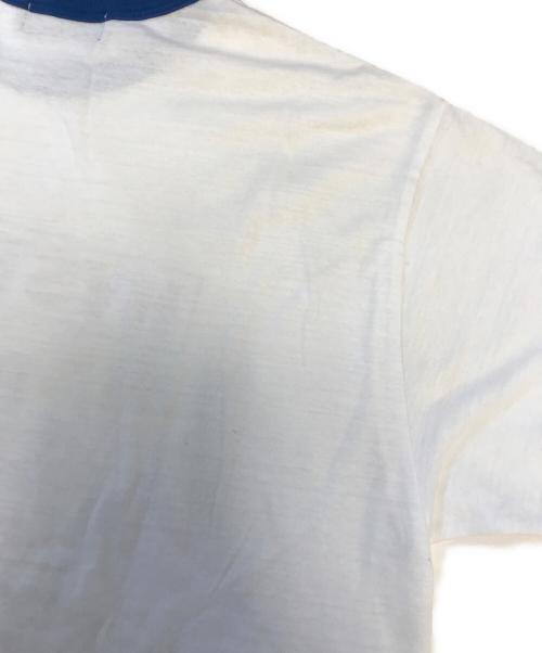 Hysteric Glamour（ヒステリックグラマー）Hysteric Glamour (ヒステリックグラマー) リンガーTシャツ ホワイト×ブルー サイズ:XLの古着・服飾アイテム