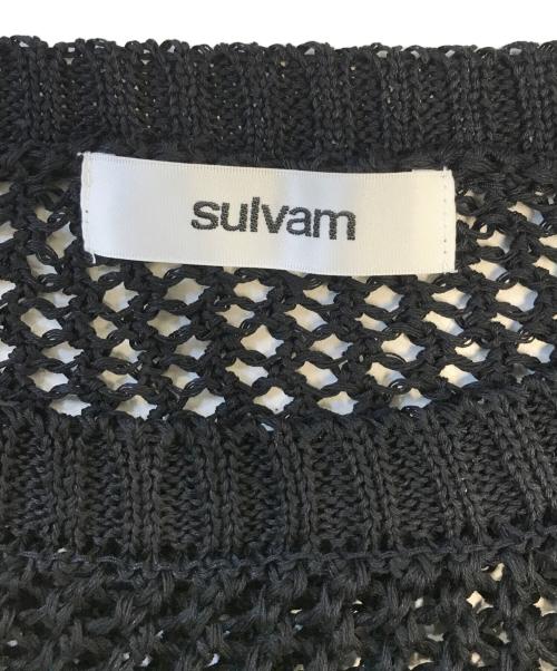 sulvam（サルバム）sulvam (サルバム) メッシュプルオーバーニット ブラック サイズ:Sの古着・服飾アイテム