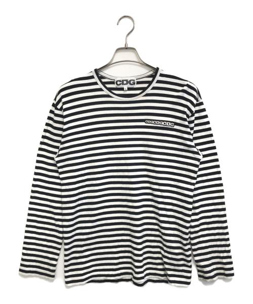 CDG（シーディージー）CDG (シーディージー) CLASSIC BORDER T-SHIRT ブラック サイズ:Lの古着・服飾アイテム