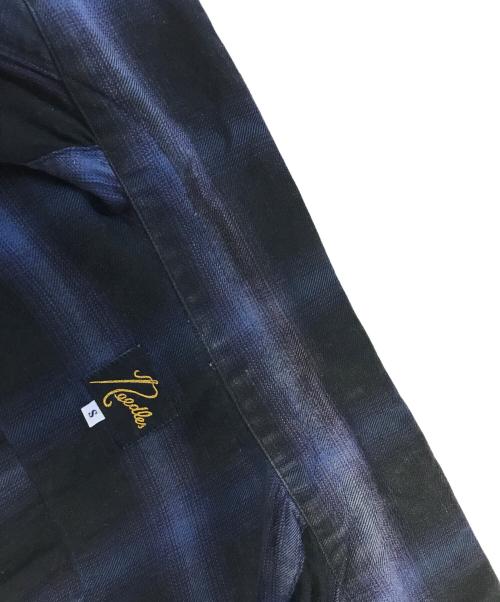 Needles（ニードルズ）Needles (ニードルズ) オンブレチェック 開襟シャツ ブルー サイズ:Sの古着・服飾アイテム