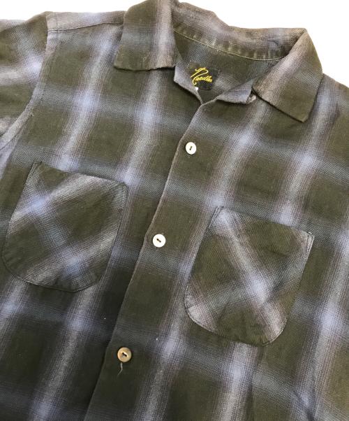 Needles（ニードルズ）Needles (ニードルズ) オンブレチェック 開襟シャツ ブルー サイズ:Sの古着・服飾アイテム