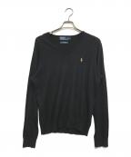 POLO RALPH LAURENポロ・ラルフローレン）の古着「Vネックニット」｜ブラック