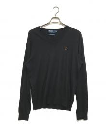 POLO RALPH LAUREN（ポロ・ラルフローレン）の古着「Vネックニット」｜ブラック