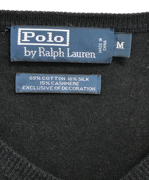 POLO RALPH LAUREN（ポロ・ラルフローレン）POLO RALPH LAUREN (ポロ・ラルフローレン) Vネックニット ブラック サイズ:Mの古着・服飾アイテム