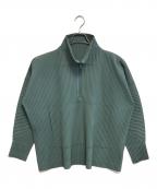 HOMME PLISSE ISSEY MIYAKEオム プリッセ イッセイ ミヤケ）の古着「ハーフジップカットソー」｜グリーン