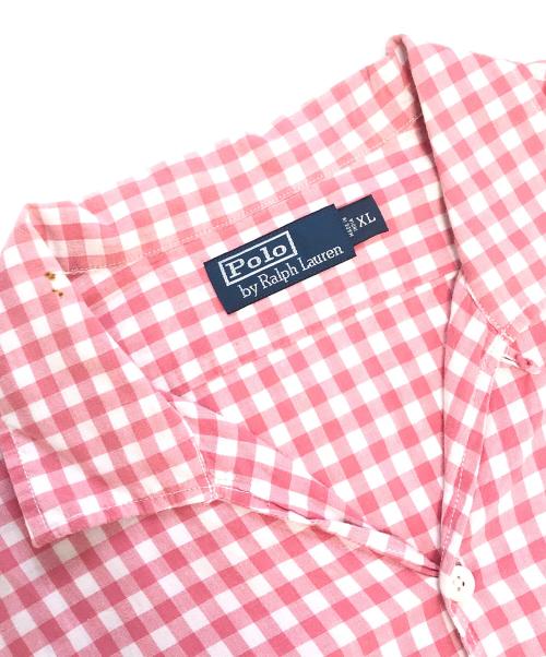 POLO RALPH LAUREN（ポロ・ラルフローレン）POLO RALPH LAUREN (ポロ・ラルフローレン) ギンガムチェックオープンカラーシャツ ピンク サイズ:XLの古着・服飾アイテム