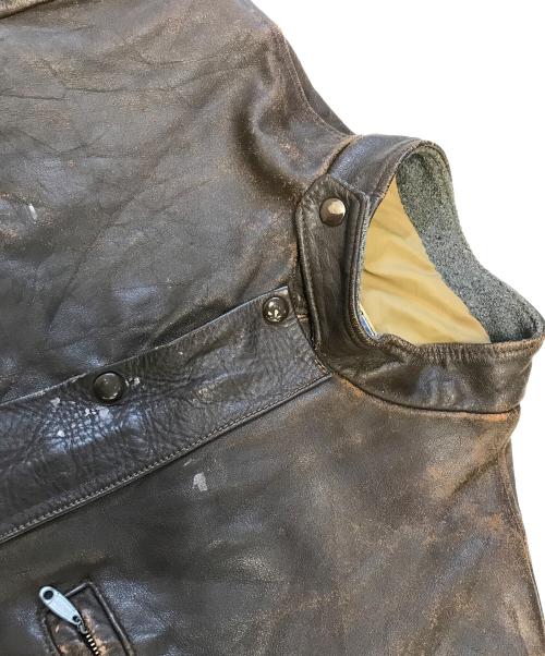 British Cycle Leathers（ブリティッシュサイクルレザーズ）British Cycle Leathers (ブリティッシュサイクルレザーズ) レザージャケット ブラウン サイズ:44の古着・服飾アイテム