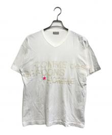 COMME des GARCONS HOMME（コムデギャルソン オム）の古着「ロゴVネックTシャツ」｜ホワイト