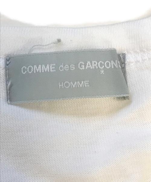COMME des GARCONS HOMME（コムデギャルソン オム）COMME des GARCONS HOMME (コムデギャルソン オム) ロゴVネックTシャツ ホワイト サイズ:不明の古着・服飾アイテム