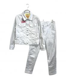 Hysteric Glamour（ヒステリックグラマー）の古着「メタリックデニムセットアップ」｜グレー