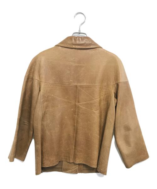 MIU MIU（ミュウミュウ）MIU MIU (ミュウミュウ) レザージャケット ブラウン サイズ:40の古着・服飾アイテム