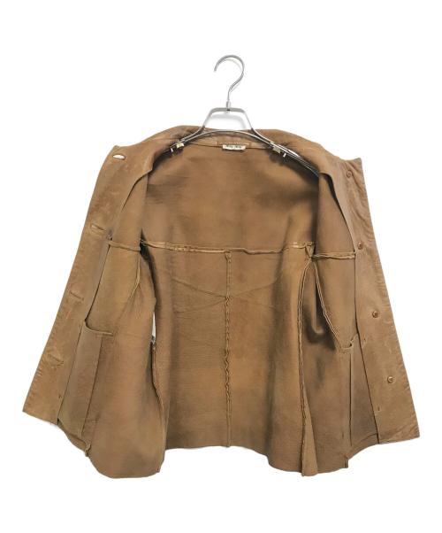 MIU MIU（ミュウミュウ）MIU MIU (ミュウミュウ) レザージャケット ブラウン サイズ:40の古着・服飾アイテム