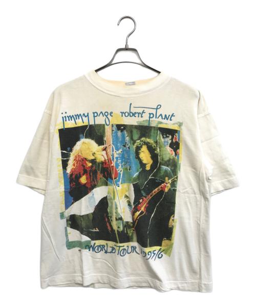 EAST COAST（イースト・コースト）EAST COAST (イースト・コースト) 90sJIMMY PAGE Robert Plant(ジミー・ペイジ＆ロバート・プラント)ツアーTシャツ アイボリー サイズ:Lの古着・服飾アイテム