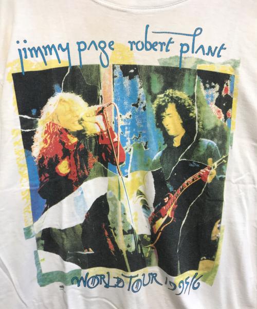 EAST COAST（イースト・コースト）EAST COAST (イースト・コースト) 90sJIMMY PAGE Robert Plant(ジミー・ペイジ＆ロバート・プラント)ツアーTシャツ アイボリー サイズ:Lの古着・服飾アイテム