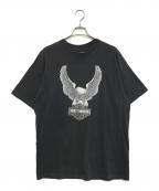 モーターサイクルTシャツモーターサイクルTシャツ）の古着「80s HARLEY-DAVIDSON(ハーレーダビッドソン) モーターサイクルTシャツ」｜ブラック