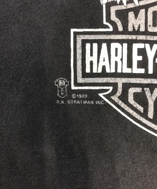 モーターサイクルTシャツ（モーターサイクルTシャツ）モーターサイクルTシャツ (モーターサイクルTシャツ) 80s HARLEY-DAVIDSON(ハーレーダビッドソン) モーターサイクルTシャツ ブラック サイズ:XXLの古着・服飾アイテム