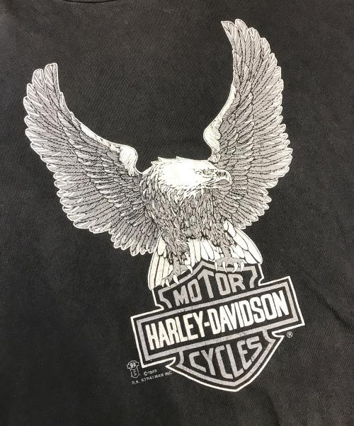 モーターサイクルTシャツ（モーターサイクルTシャツ）モーターサイクルTシャツ (モーターサイクルTシャツ) 80s HARLEY-DAVIDSON(ハーレーダビッドソン) モーターサイクルTシャツ ブラック サイズ:XXLの古着・服飾アイテム