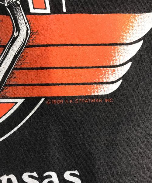 モーターサイクルTシャツ（モーターサイクルTシャツ）モーターサイクルTシャツ (モーターサイクルTシャツ) 80s HARLEY-DAVIDSON(ハーレーダビッドソン) モーターサイクルTシャツ ブラック サイズ:XXLの古着・服飾アイテム
