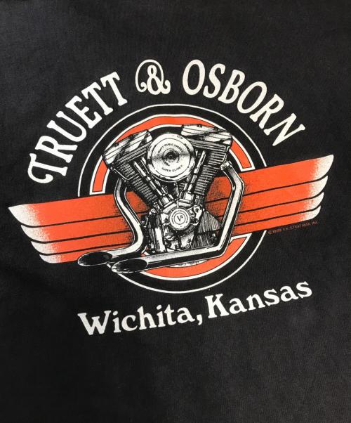 モーターサイクルTシャツ（モーターサイクルTシャツ）モーターサイクルTシャツ (モーターサイクルTシャツ) 80s HARLEY-DAVIDSON(ハーレーダビッドソン) モーターサイクルTシャツ ブラック サイズ:XXLの古着・服飾アイテム
