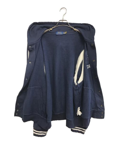 POLO RALPH LAUREN（ポロ・ラルフローレン）POLO RALPH LAUREN (ポロ・ラルフローレン) フーデットベースボールジャケット ネイビー サイズ:XXLの古着・服飾アイテム