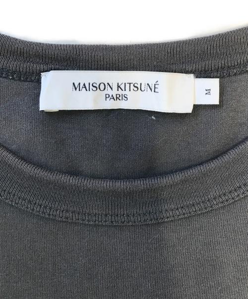 maison kitsune（メゾンキツネ）maison kitsune (メゾンキツネ) ダブルフォックスヘッドパッチ クラシック Tシャツ ブラック サイズ:Mの古着・服飾アイテム