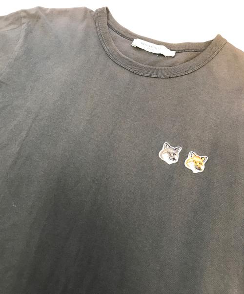 maison kitsune（メゾンキツネ）maison kitsune (メゾンキツネ) ダブルフォックスヘッドパッチ クラシック Tシャツ ブラック サイズ:Mの古着・服飾アイテム