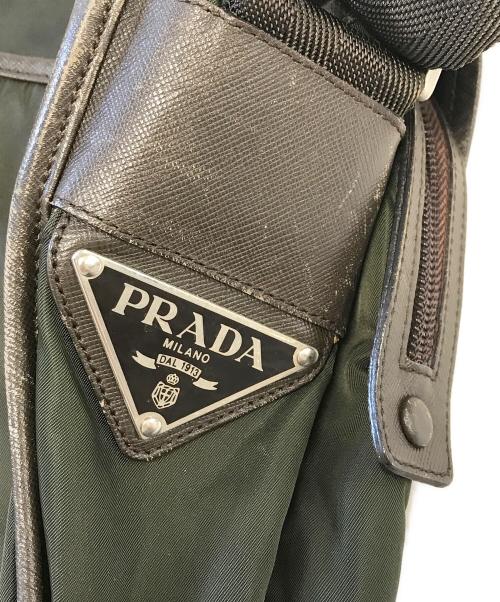 PRADA（プラダ）PRADA (プラダ) トライアングルロゴメッセンジャーバッグ グリーンの古着・服飾アイテム