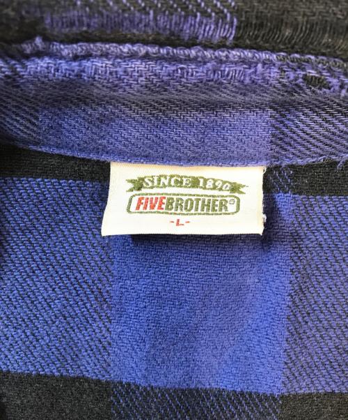 FIVE BROTHER（ファイブブラザー）FIVE BROTHER (ファイブブラザー) チェックネルシャツ ブルー×ブラック サイズ:Lの古着・服飾アイテム