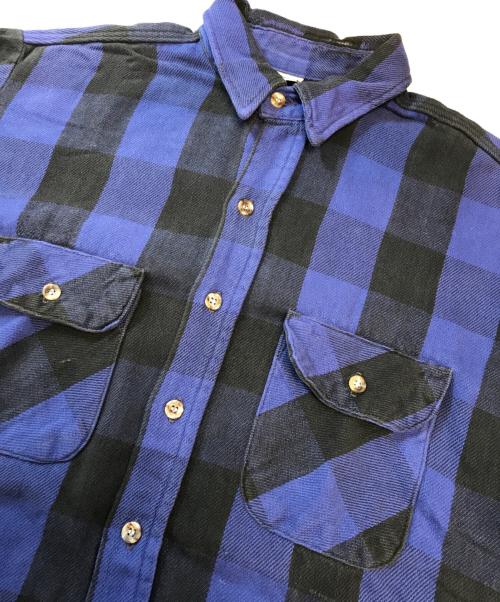FIVE BROTHER（ファイブブラザー）FIVE BROTHER (ファイブブラザー) チェックネルシャツ ブルー×ブラック サイズ:Lの古着・服飾アイテム