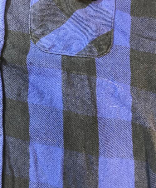FIVE BROTHER（ファイブブラザー）FIVE BROTHER (ファイブブラザー) チェックネルシャツ ブルー×ブラック サイズ:Lの古着・服飾アイテム