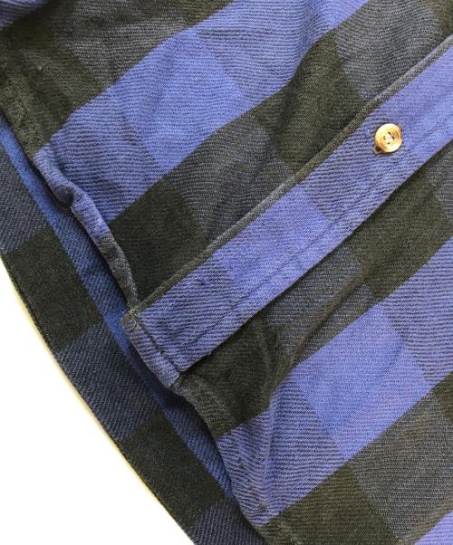 FIVE BROTHER（ファイブブラザー）FIVE BROTHER (ファイブブラザー) チェックネルシャツ ブルー×ブラック サイズ:Lの古着・服飾アイテム