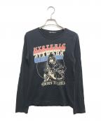 Hysteric Glamourヒステリックグラマー）の古着「ラメプリントロングスリーブカットソー」｜ブラック