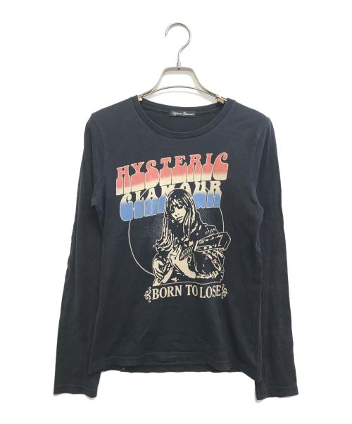 Hysteric Glamour（ヒステリックグラマー）Hysteric Glamour (ヒステリックグラマー) ラメプリントロングスリーブカットソー ブラック サイズ:Freeの古着・服飾アイテム
