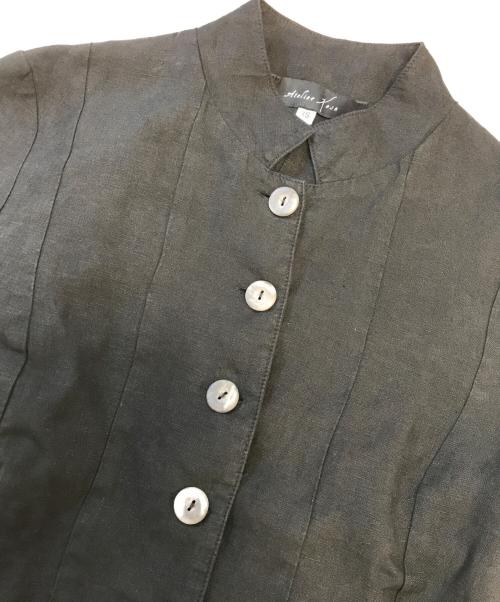 Atelier kesa（アトリエ ケサ）Atelier kesa (アトリエ ケサ) リネンジャケット ブラック サイズ:XSの古着・服飾アイテム