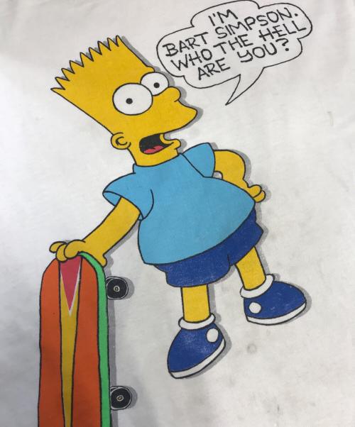 キャラクターTシャツ（キャラクターTシャツ）キャラクターTシャツ (キャラクターTシャツ) 80s The Simpsons(シンプソンズ) キャラクターTシャツ ホワイト サイズ:XLの古着・服飾アイテム