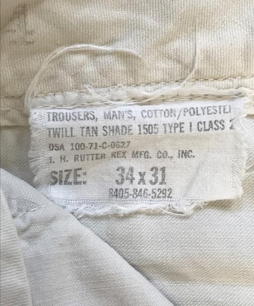 VINTAGE MILITARY（ヴィンテージ ミリタリー）VINTAGE MILITARY (ヴィンテージ ミリタリー) チノトラウザーパンツ ベージュ サイズ:34×31の古着・服飾アイテム