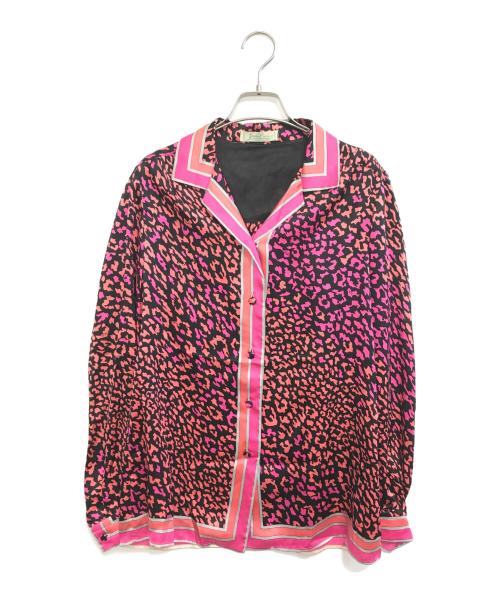 Emilio Pucci（エミリオ プッチ）Emilio Pucci (エミリオ プッチ) 総柄シルクシャツ ショッキングピンク サイズ:表記なしの古着・服飾アイテム