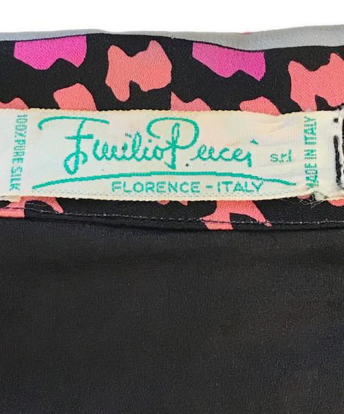 Emilio Pucci（エミリオ プッチ）Emilio Pucci (エミリオ プッチ) 総柄シルクシャツ ショッキングピンク サイズ:表記なしの古着・服飾アイテム