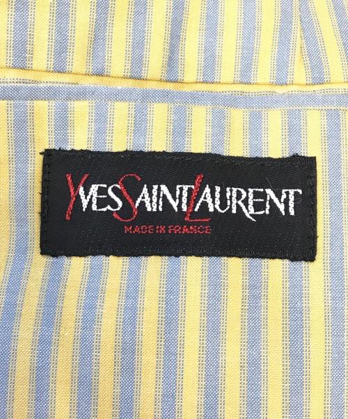 Yves Saint Laurent（イヴサンローラン）Yves Saint Laurent (イヴサンローラン) ストライプジャケット イエロー サイズ:表記なしの古着・服飾アイテム