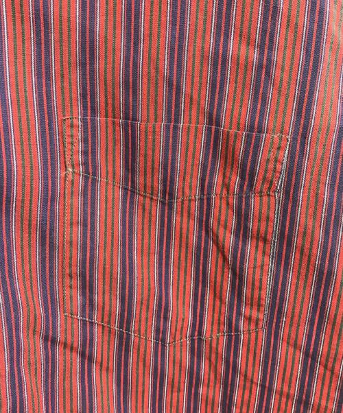 VINTAGE（ヴィンテージ）VINTAGE (ヴィンテージ) ストライプシャツ レッド サイズ:表記なしの古着・服飾アイテム