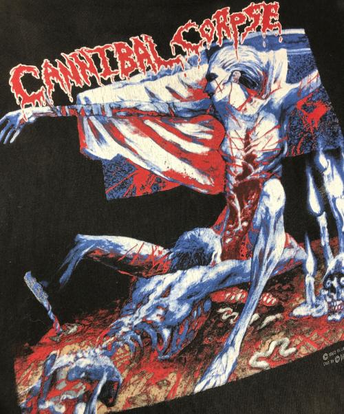バンドTシャツ（バンドTシャツ）バンドTシャツ (バンドTシャツ) 90s CANNIBAL CORPSE(カンニバル・コープス) バンドTシャツ ブラック サイズ:Lの古着・服飾アイテム
