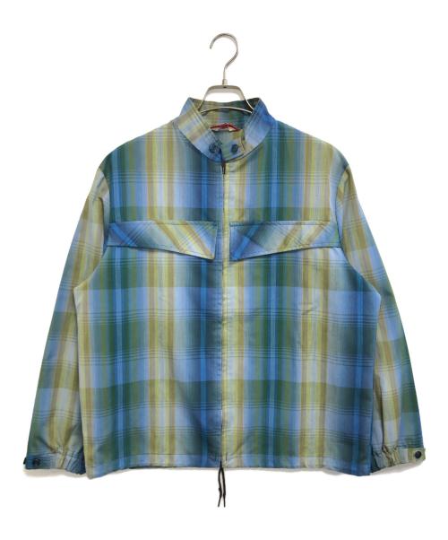 Silton（シルトン）Silton (シルトン) オンブレチェックジップジャケット ブルー サイズ:Lの古着・服飾アイテム