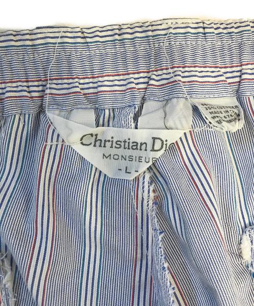 Christian Dior MONSIEUR（クリスチャンディオールムッシュ）Christian Dior MONSIEUR (クリスチャンディオールムッシュ) ストライプパンツ ブルー サイズ:Lの古着・服飾アイテム