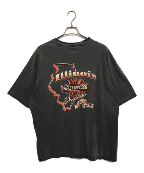 モーターサイクルTシャツ（モーターサイクルTシャツ）モーターサイクルTシャツ (モーターサイクルTシャツ) 90s HARLEY-DAVIDSON(ハーレー・ダビッドソン) モーターサイクルTシャツ ブラック サイズ:XXLの古着・服飾アイテム