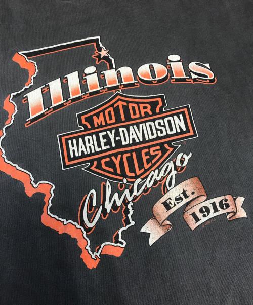 モーターサイクルTシャツ（モーターサイクルTシャツ）モーターサイクルTシャツ (モーターサイクルTシャツ) 90s HARLEY-DAVIDSON(ハーレー・ダビッドソン) モーターサイクルTシャツ ブラック サイズ:XXLの古着・服飾アイテム