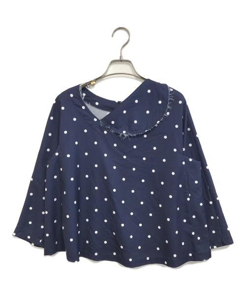 COMME des GARCONS COMME des GARCONS（コムデギャルソン コムデギャルソン）COMME des GARCONS COMME des GARCONS (コムデギャルソン コムデギャルソン) ドットブラウス ネイビー サイズ:XSの古着・服飾アイテム