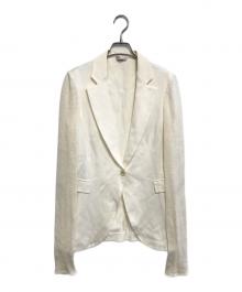 BRUNELLO CUCINELLI（ブルネロクチネリ）の古着「異素材切替テーラードジャケット」｜ホワイト