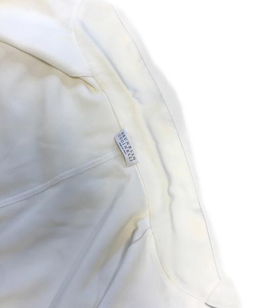 BRUNELLO CUCINELLI（ブルネロクチネリ）BRUNELLO CUCINELLI (ブルネロクチネリ) 異素材切替テーラードジャケット ホワイト サイズ:Lの古着・服飾アイテム