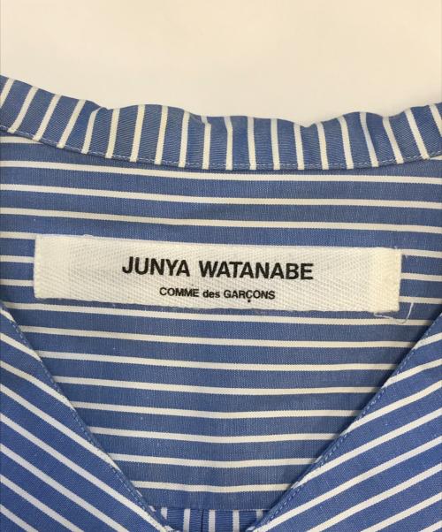 JUNYA WATANABE COMME des GARCONS（ジュンヤワタナベ コムデギャルソン）JUNYA WATANABE COMME des GARCONS ((ジュンヤワタナベ コムデギャルソン) 90's ストライプシャツ ブルー サイズ:不明の古着・服飾アイテム