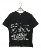 COMME des GARCONSコムデギャルソン）の古着「メッセージプリントTシャツ」｜ブラック